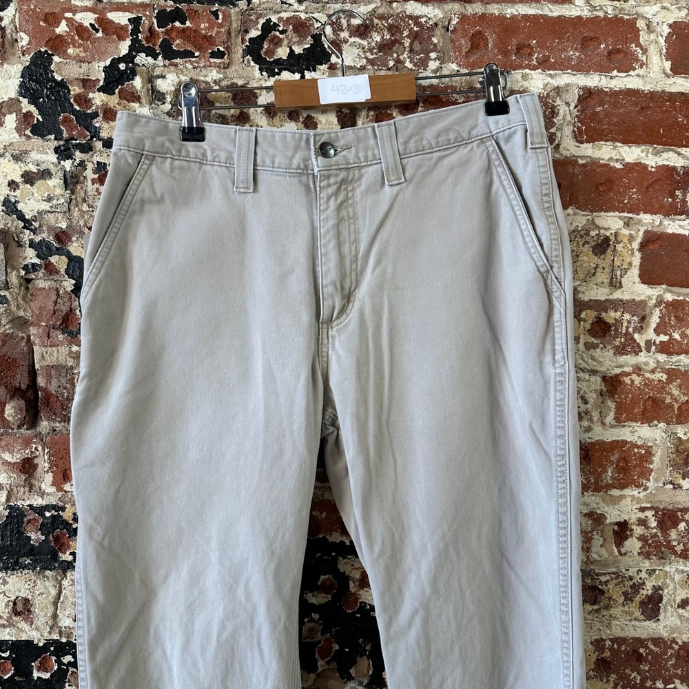 Carhartt tan Relaxed Fit Pants Mens 34x32 canvas work utility - Picture 2 of 12